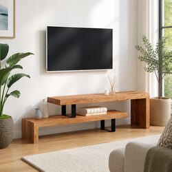 Versatile 2-Tier Stackable Cabinet in Solid Acacia