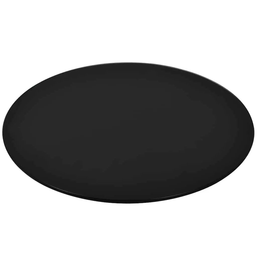 Round 500mm Black Tempered Glass Table Top for Dining Coffee Garden Furniture