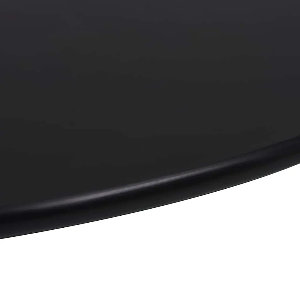 Round Tempered Glass Table Top 700mm Black Durable Easy to Clean for Dining Coffee Garden Use