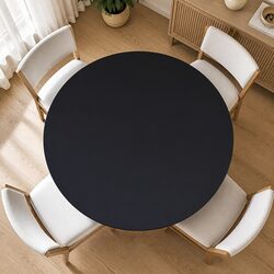 Versatile 800mm Round Black Glass Table Top for Home Use