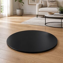 Versatile 800mm Round Black Glass Table Top for Home Use