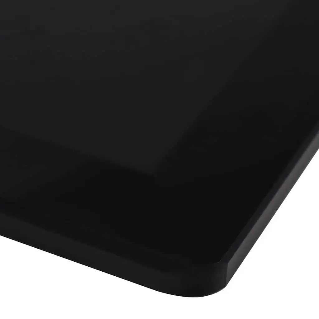 Square Tempered Glass Table Top Black 700x700mm for Dining Coffee Garden Use