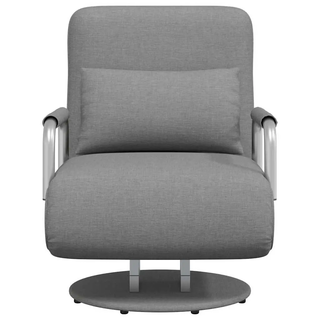 Swivel Chair Sofa Bed Recliner Grey Fabric Convertible Chaise Lounge Adjustable Backrest