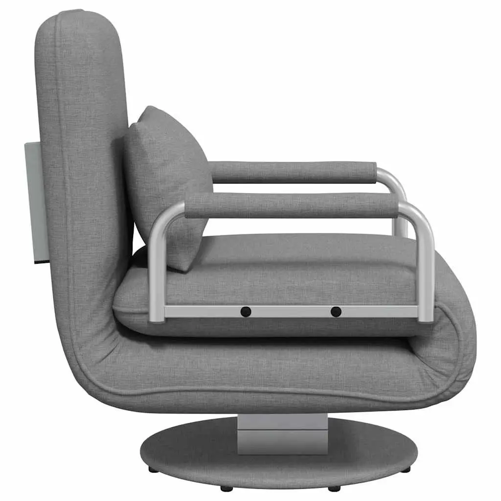 Swivel Chair Sofa Bed Recliner Grey Fabric Convertible Chaise Lounge Adjustable Backrest