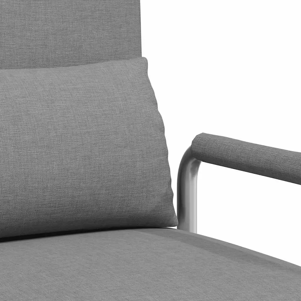 Swivel Chair Sofa Bed Recliner Grey Fabric Convertible Chaise Lounge Adjustable Backrest