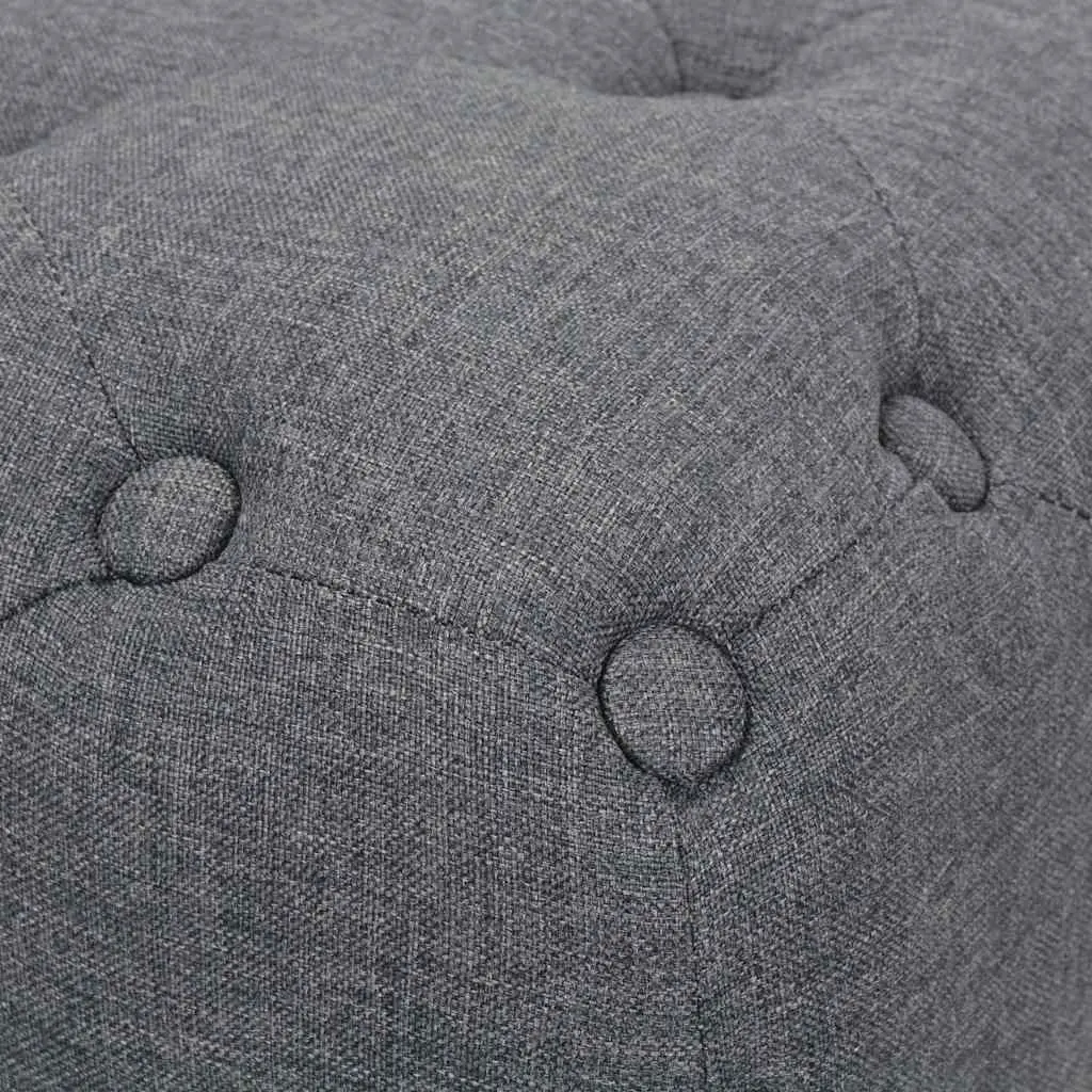Pouffe Fabric Footrest Ottoman 80 x 80 x 30 cm Dark Grey Upholstered Seat Stool Home Furniture Decor