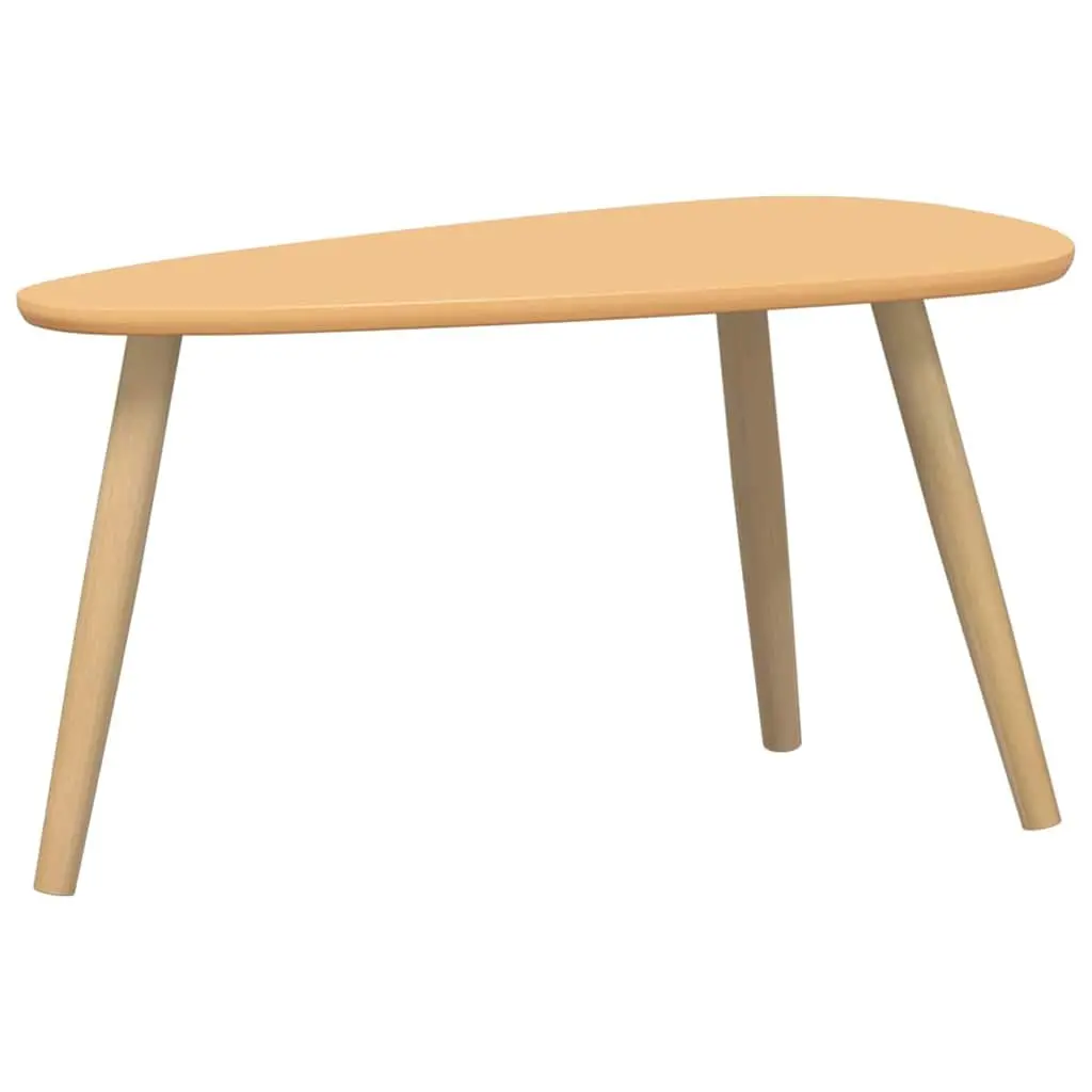 Coffee Table Set Brown Solid Pinewood 2 Pieces Compact Scandinavian Style for Living Room