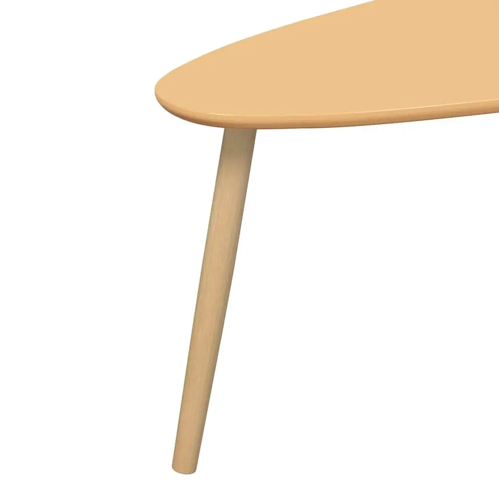 Coffee Table Set Brown Solid Pinewood 2 Pieces Compact Scandinavian Style for Living Room