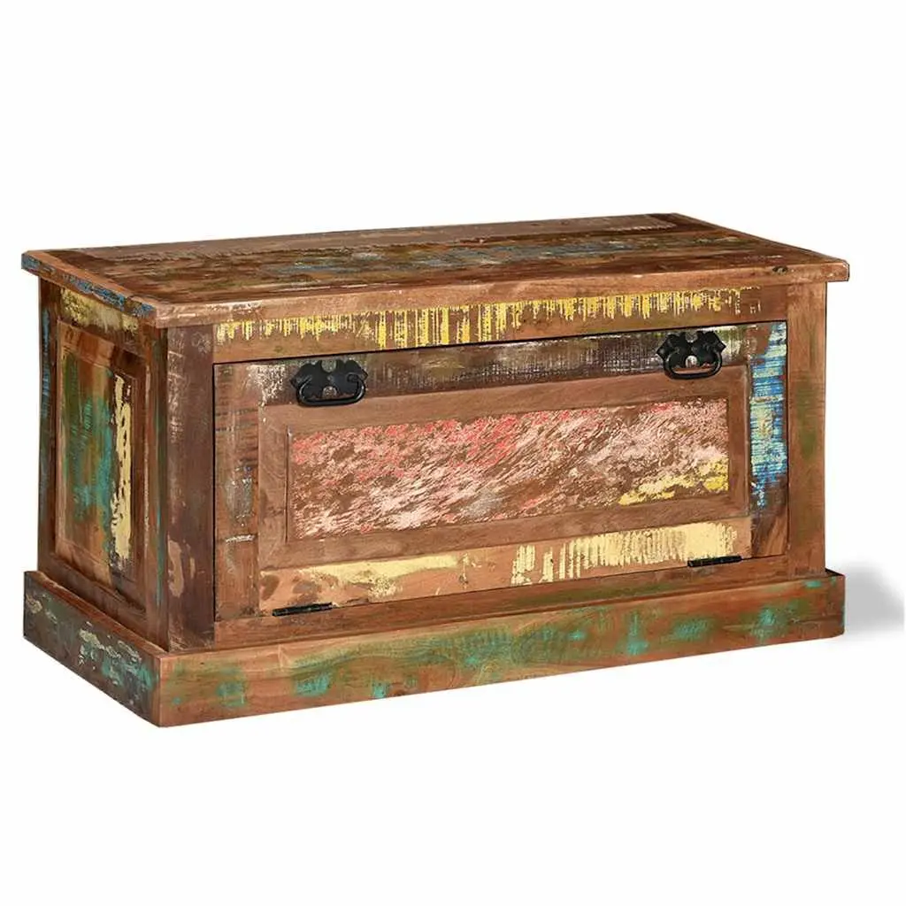 Shoe Storage Bench Solid Reclaimed Wood 2 Compartment Multicolour