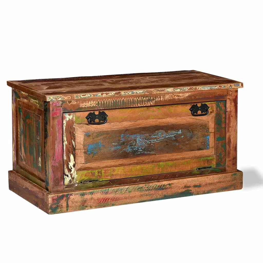 Shoe Storage Bench Solid Reclaimed Wood 2 Compartment Multicolour