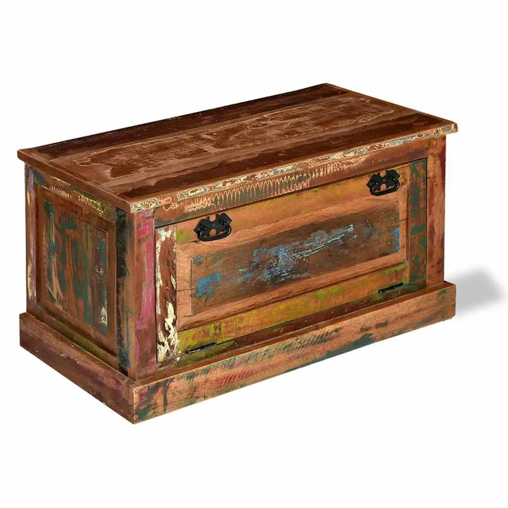 Shoe Storage Bench Solid Reclaimed Wood 2 Compartment Multicolour