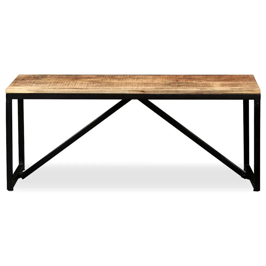 Solid Mango Wood Bench Industrial Hall Storage Entryway Furniture Brown