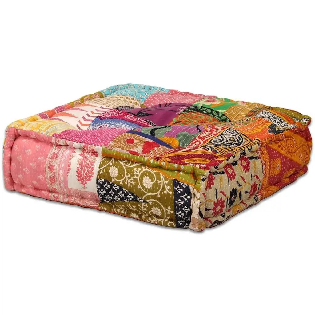 4-Seater Modular Pouffe Sofa Bed Patchwork Fabric Corner Couch Convertible
