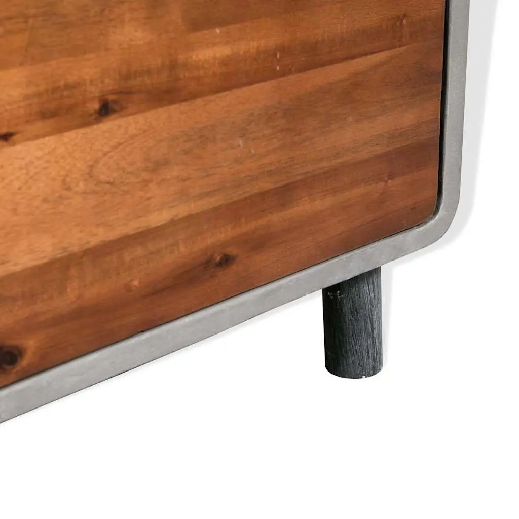 Bedside Table Concrete Frame Industrial Nightstand Grey 40 x 30 x 50 cm