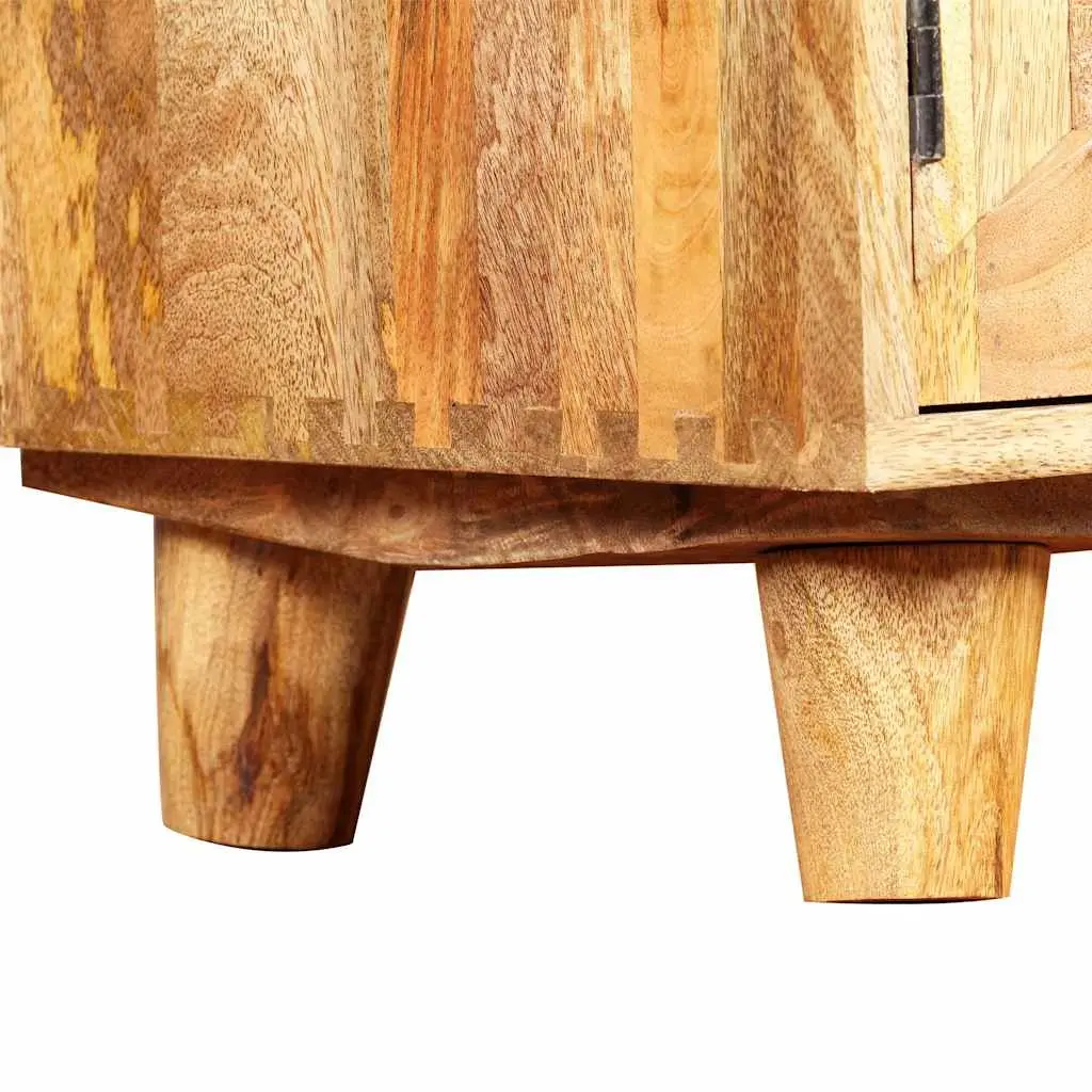 TV Stand Lowboard Brown Solid Mango Wood 118x35x40cm Living Room Storage Unit