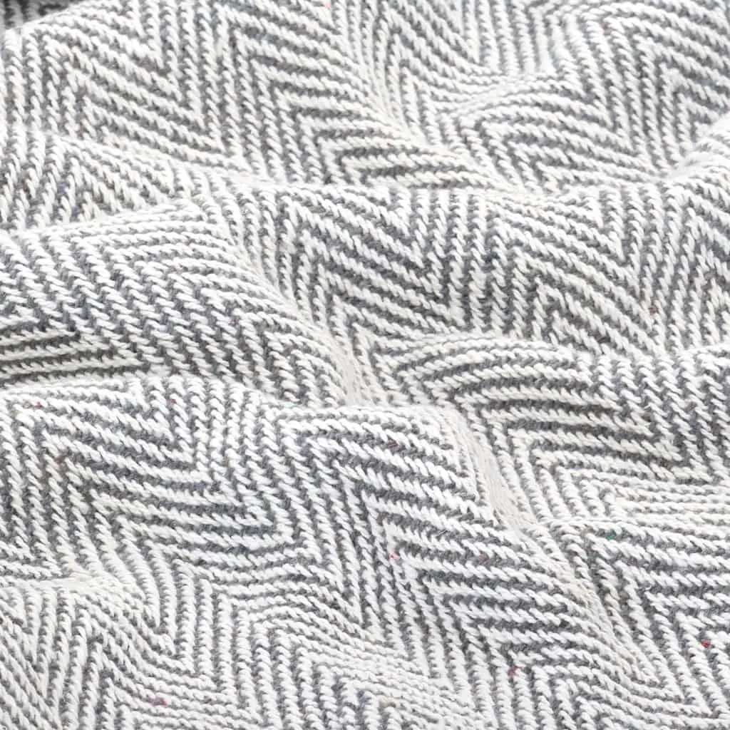 Cotton Herringbone Throw Blanket Grey 160x210 cm Soft for Sofa Bed Chair