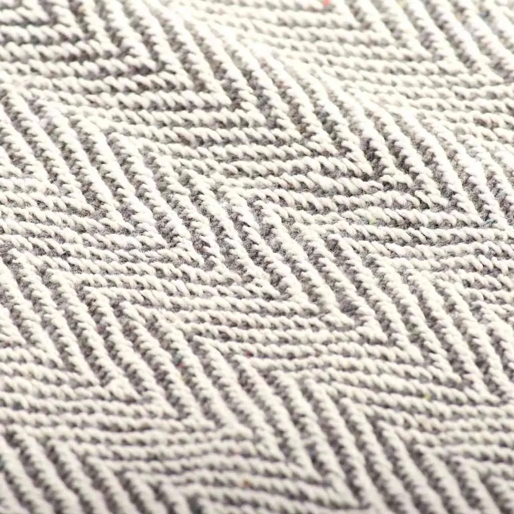 Cotton Herringbone Throw Blanket Grey 160x210 cm Soft for Sofa Bed Chair