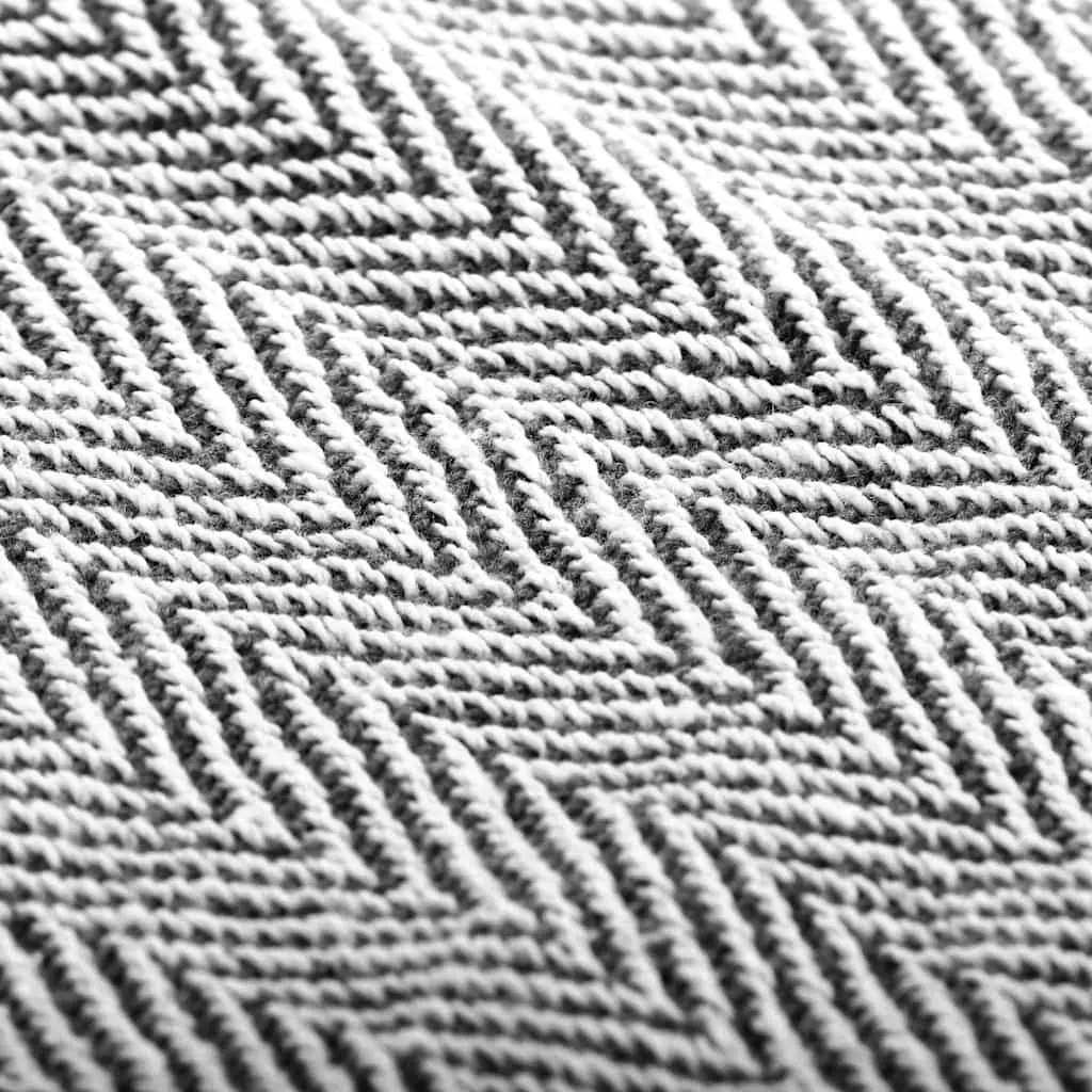 Cotton Herringbone Throw Blanket 160x210cm Navy Blue