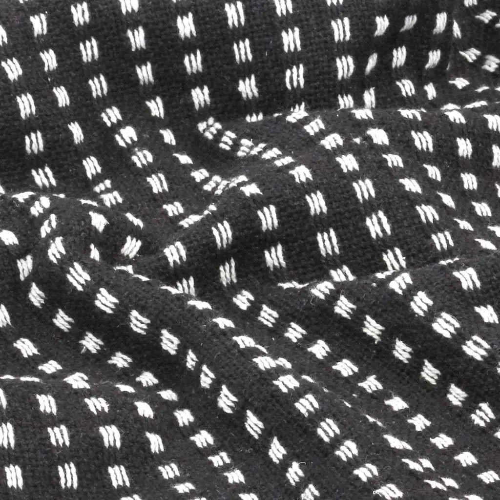 Cotton Throw Blanket 220x250 cm Black Plaid Tassels Soft Bedroom Sofa Chair
