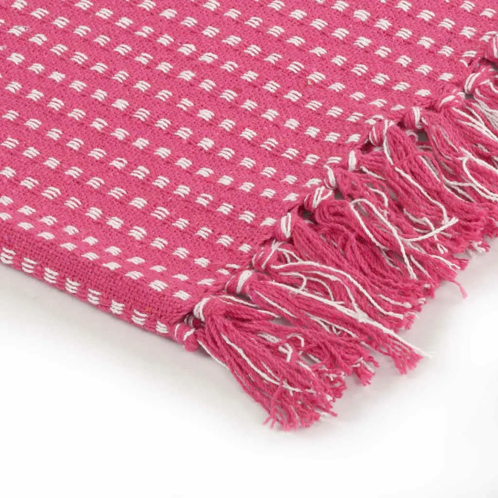 Cotton Throw Blanket Plaid 220x250 cm Pink Soft