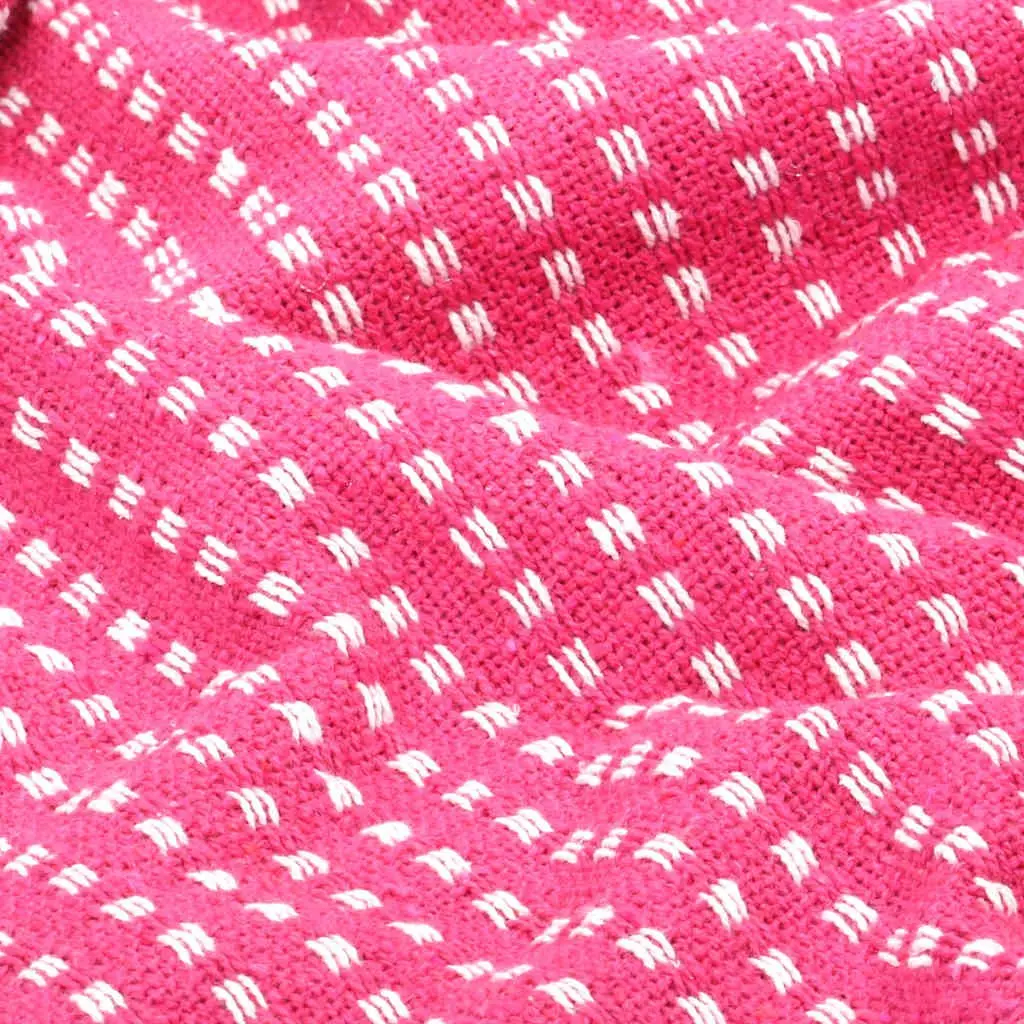 Cotton Throw Blanket Plaid 220x250 cm Pink Soft