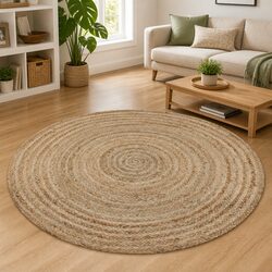 Where to Use This Braided Jute Round Rug 120cm
