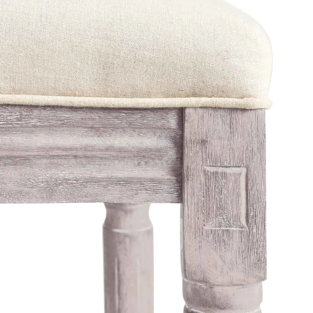 Bar Stools 2pcs White Linen Bar Chairs Vintage Kitchen Dining Seating