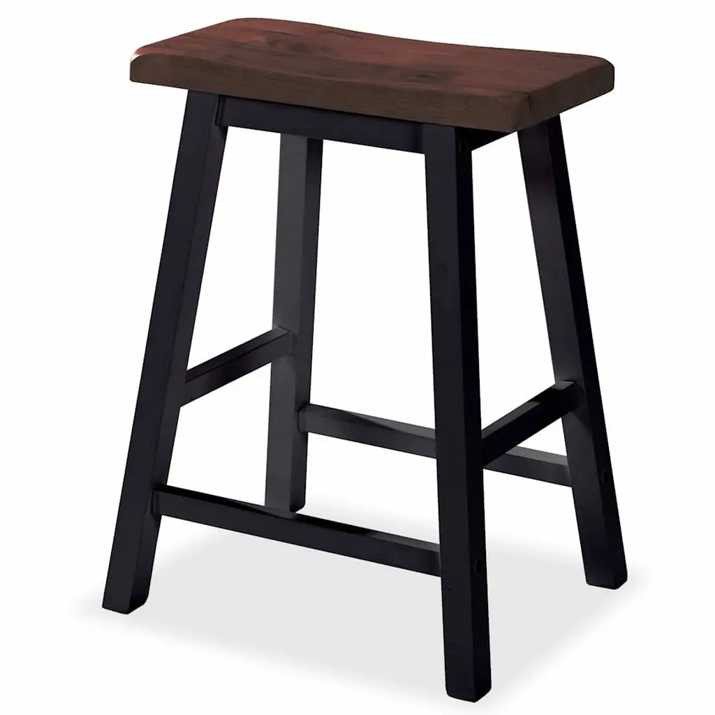Bar Set MDF and Rubberwood 3 Pieces Black