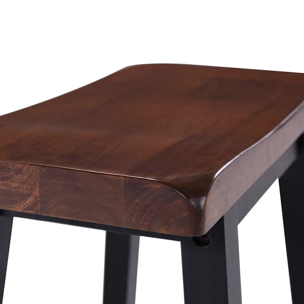 Bar Set MDF and Rubberwood 3 Pieces Black