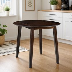Round Drop-Leaf Dining Table for Everyday Use