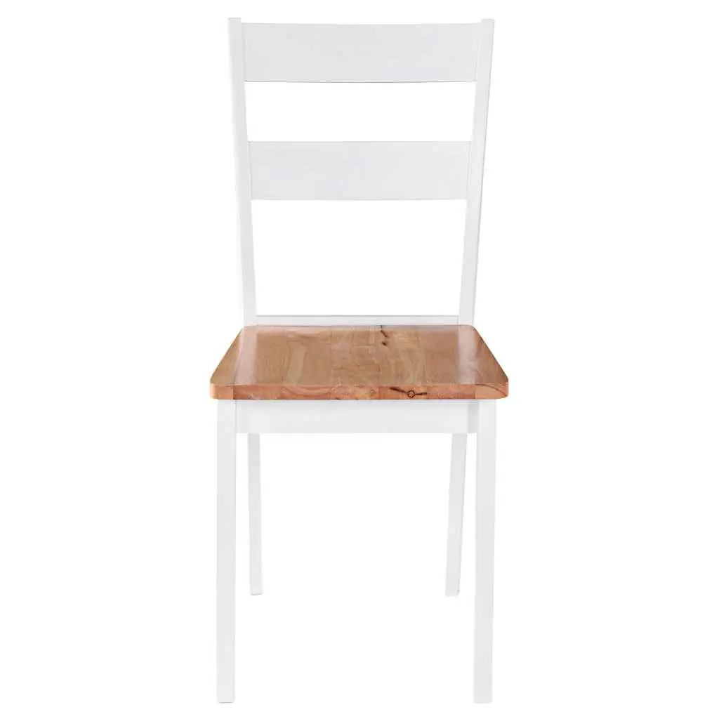 Dining Chairs Solid Rubberwood White Classic 2 Piece Set