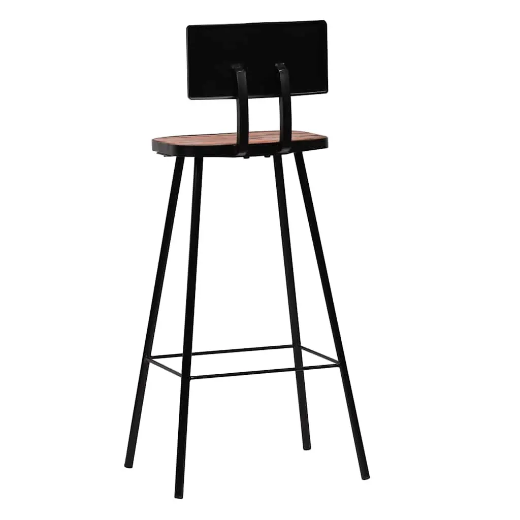Bar Set Reclaimed Wood Industrial Retro 3 Piece Table Chairs Multicolour