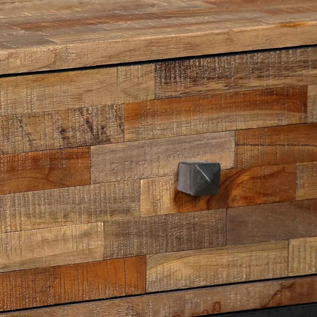 Side Cabinet Reclaimed Teak 70W x 30D x 76H cm Brown Vintage 6 Drawers Storage
