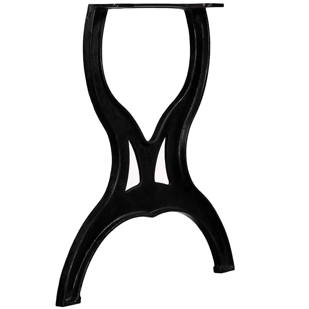 Cast Iron X-Frame Table Legs Black 2 pcs Industrial Dining Furniture Support Heavy