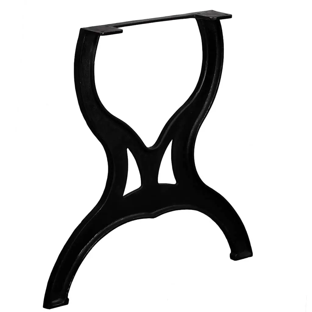 Cast Iron X-Frame Table Legs Black 2 pcs Industrial Dining Furniture Support Heavy