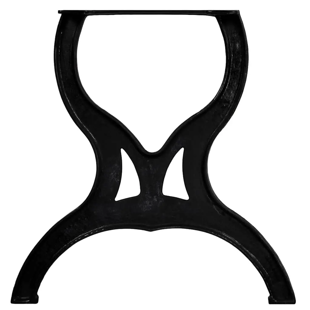 Cast Iron X-Frame Table Legs Black 2 pcs Industrial Dining Furniture Support Heavy