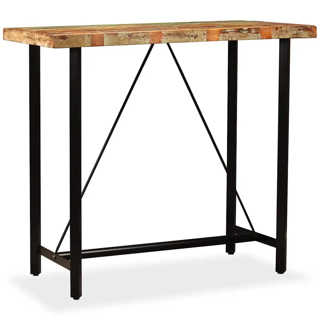Bar Table Industrial Style 120x60x107 cm Brown Solid Reclaimed Wood for Dining Kitchen
