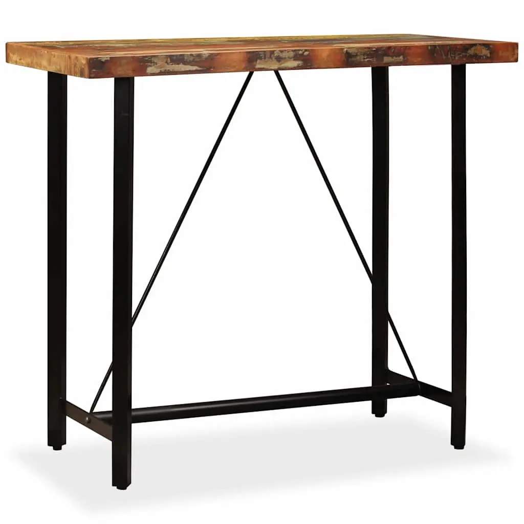 Bar Table Industrial Style 120x60x107 cm Brown Solid Reclaimed Wood for Dining Kitchen