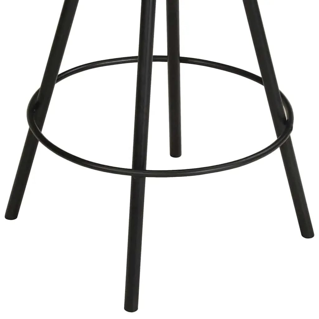 Industrial Style Bar Stools Set of 4 Brown Upholstered Leather and Canvas with Steel Legs