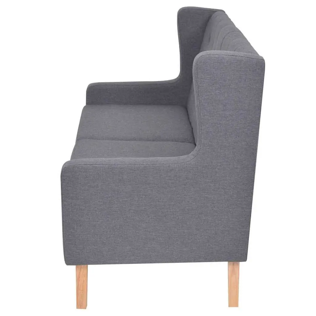 2-Seater Sofa Polyester Fabric Foam Padded Grey