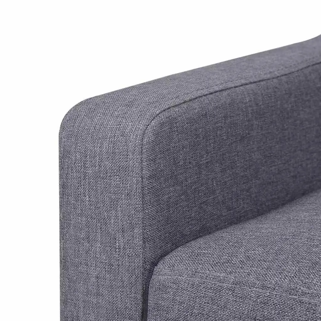 2-Seater Sofa Polyester Fabric Foam Padded Grey