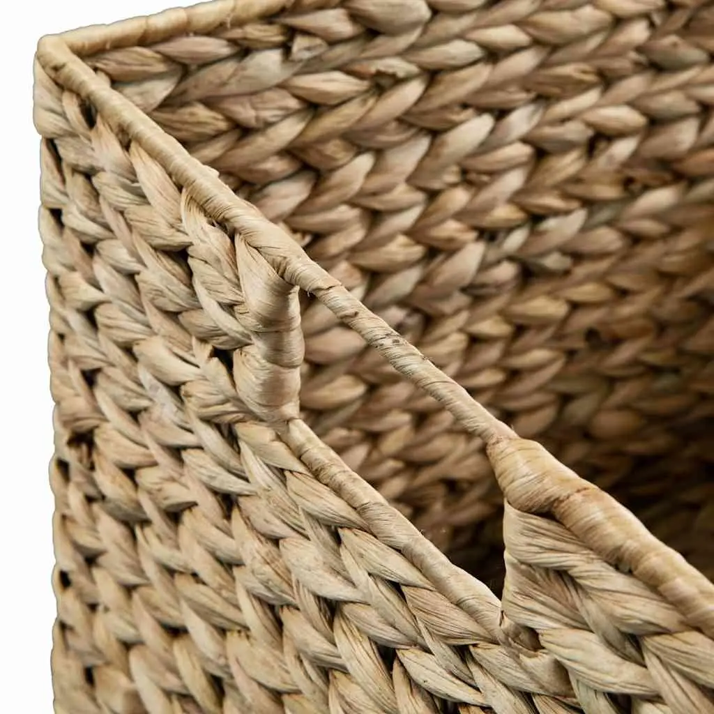 Storage Basket Set 3 Pieces Water Hyacinth Brown Woven Household Organizer