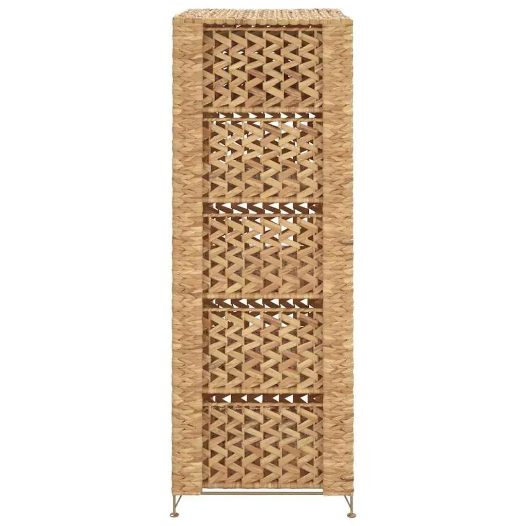 Storage Cabinet Metal Frame 6 Drawer Woven Water Hyacinth Brown
