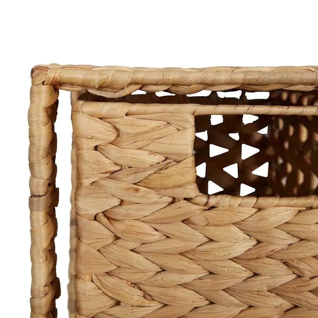 Storage Cabinet Metal Frame 6 Drawer Woven Water Hyacinth Brown