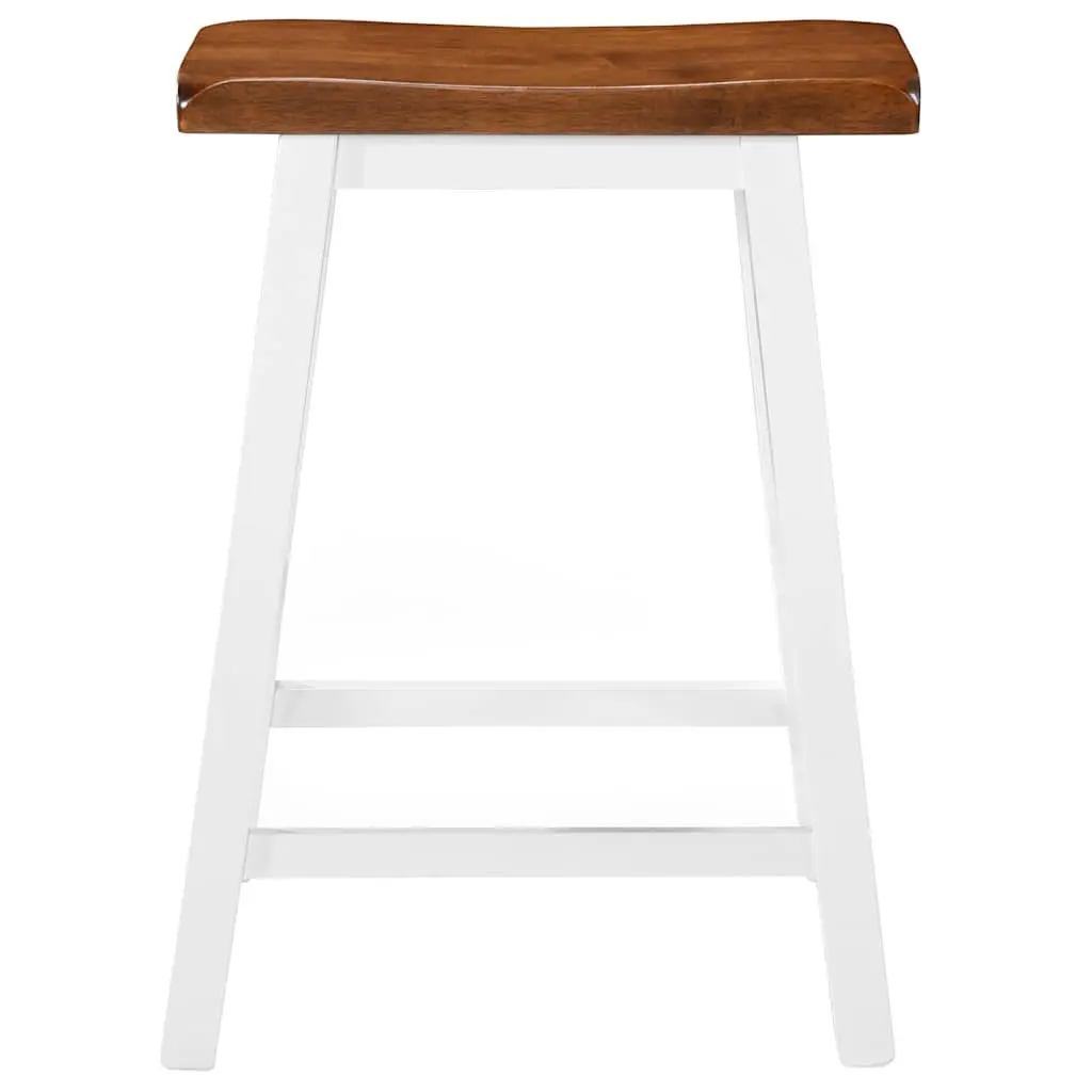 Solid Wood Bar Stools Brown 2 Piece Kitchen Dining Counter Chairs Set