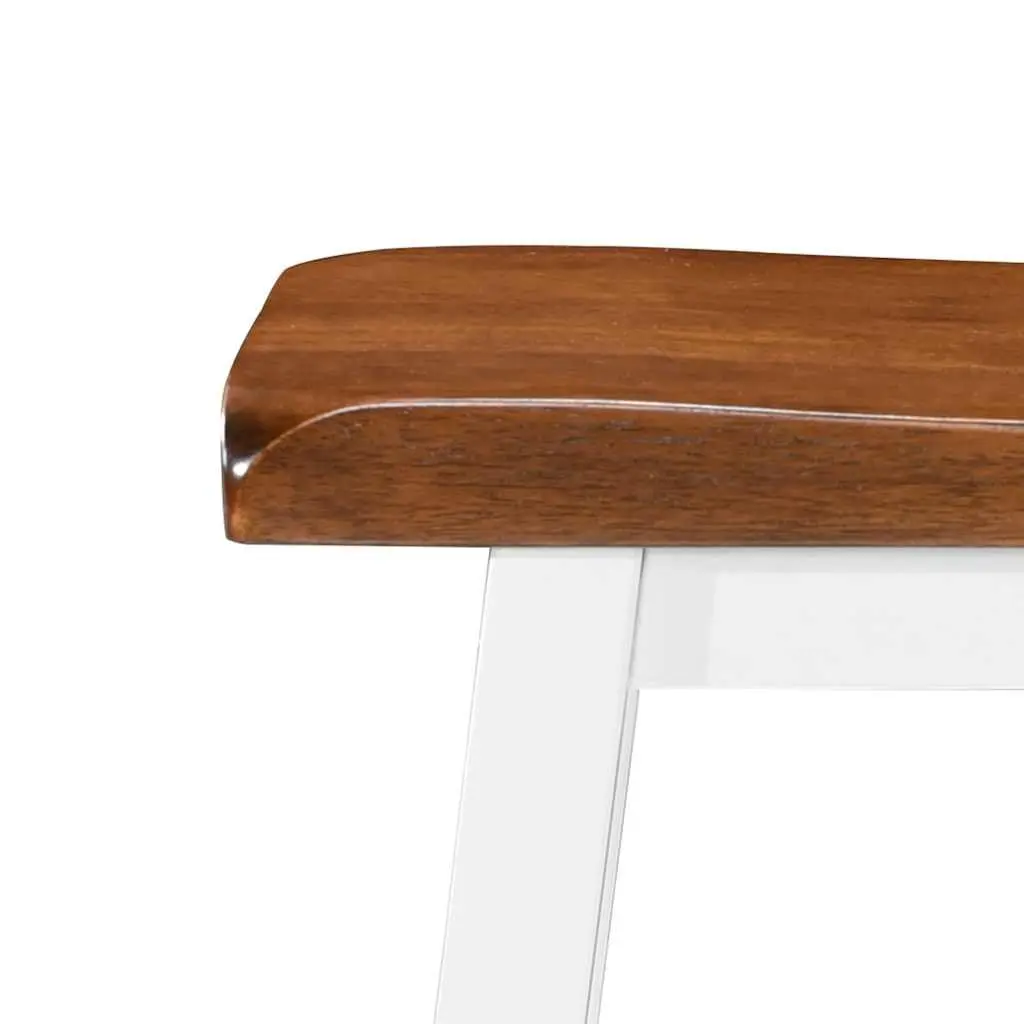Solid Wood Bar Stools Brown 2 Piece Kitchen Dining Counter Chairs Set