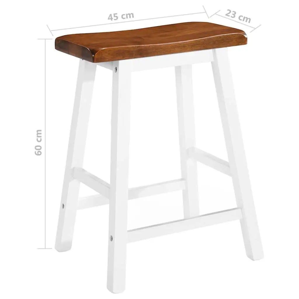 Solid Wood Bar Stools Brown 2 Piece Kitchen Dining Counter Chairs Set