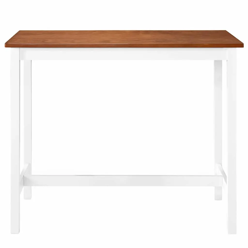 Bar Table MDF Wood Veneer Top Solid Wooden Legs 108 x 60 x 91 cm Brown