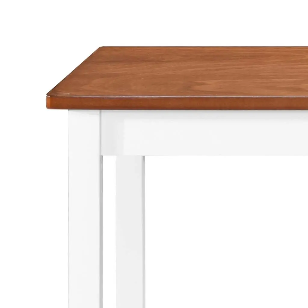 Bar Table MDF Wood Veneer Top Solid Wooden Legs 108 x 60 x 91 cm Brown