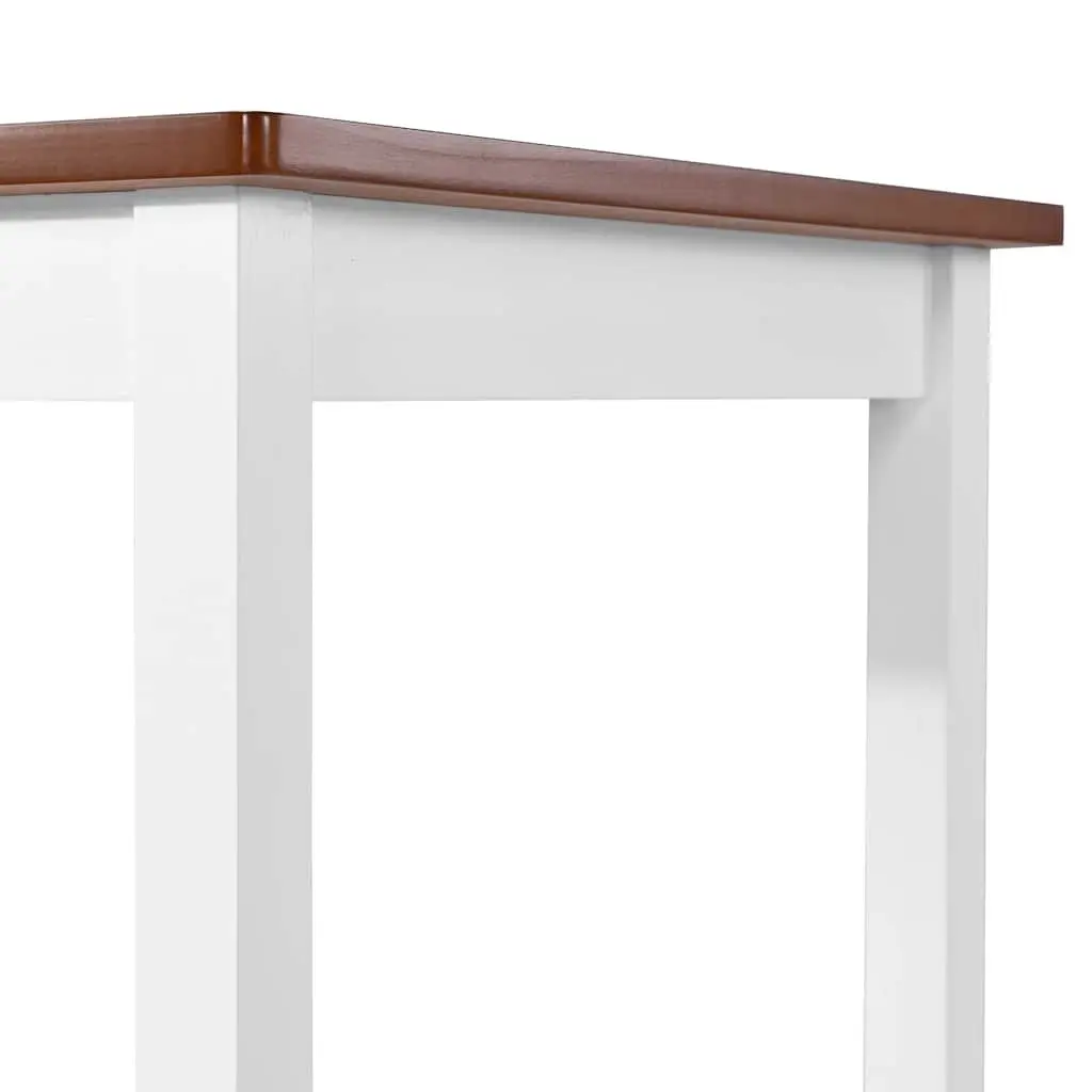 Bar Table MDF Wood Veneer Top Solid Wooden Legs 108 x 60 x 91 cm Brown